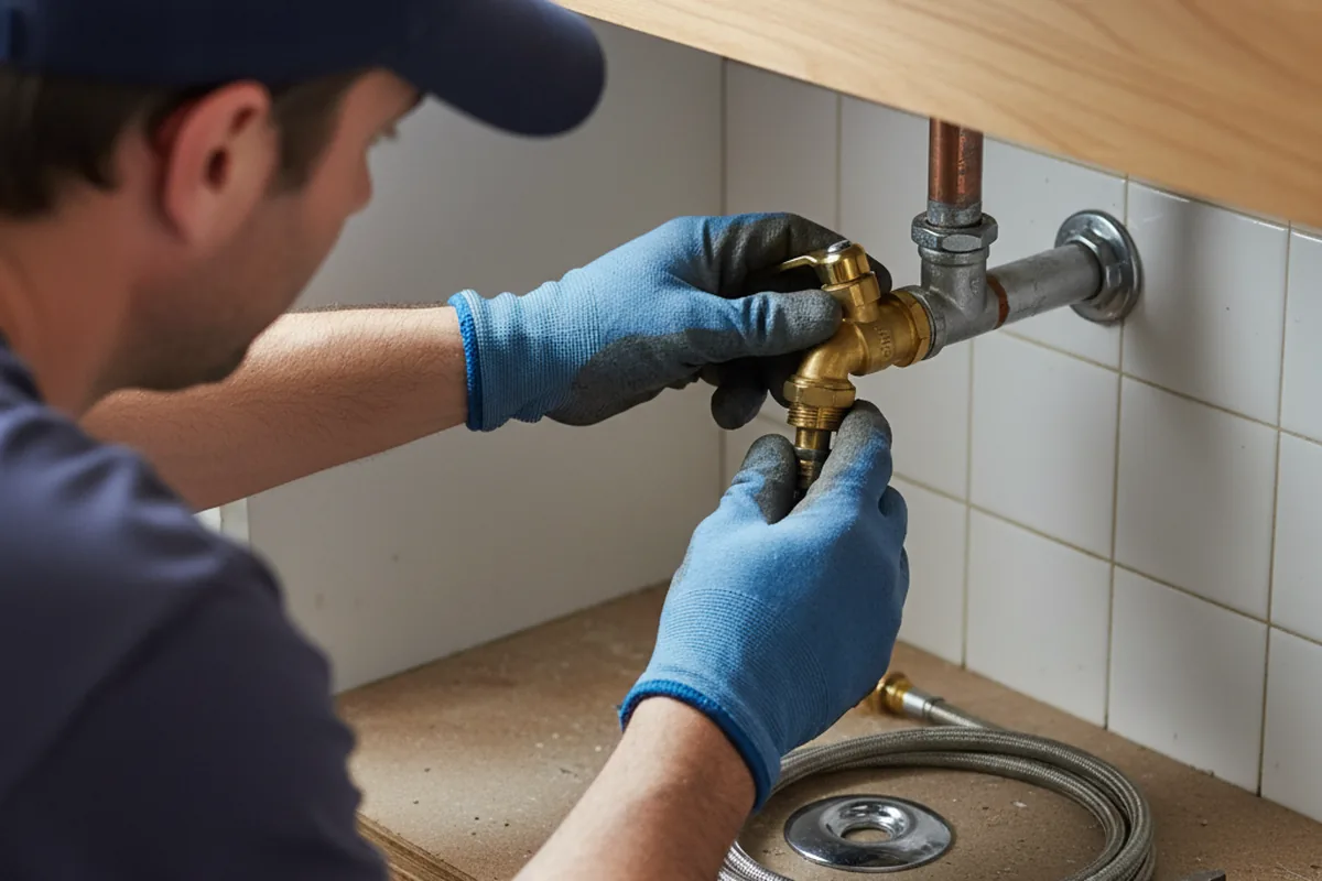 Shutoff valve and fitting work during Burst Pipe Repair in Pauline